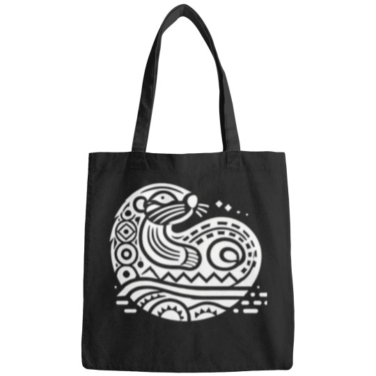 Discover 640 Pacific Northwest Sea Otter  Curled Form With Flowing Patterns Active T-Shirt Bags