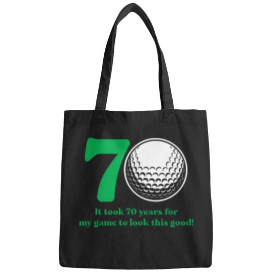 Discover 70-Year-Old-Golfer-Golfing-Golf-70Th-Birthday-T-Shirt Bags
