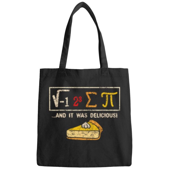 Discover I-Ate-Some-Pie-And-It-Was-Delicious-Funny-Pi-Day-Math-Pun-T-Shirt-(1) Bags