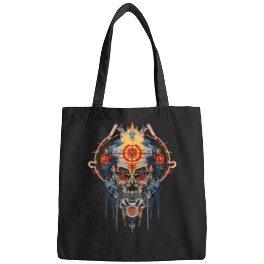 Discover Skull-Colorful T-Shirt Bags