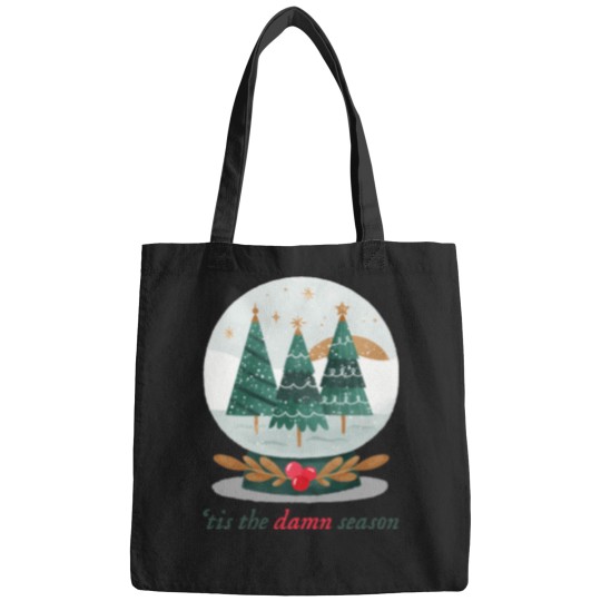 Discover 'Tis-The-Damn-Season-Snow-Globe T-Shirt Bags