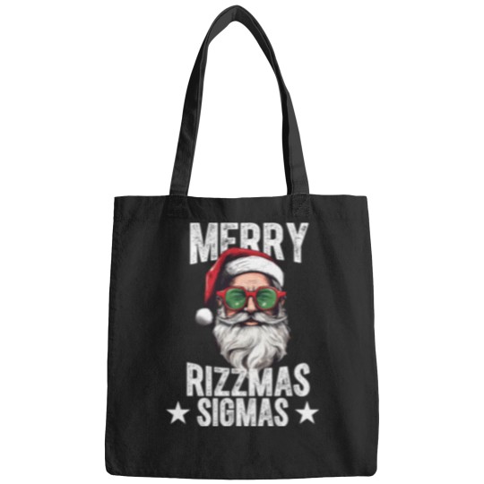 Discover Merry-Rizzmas-Sigmas-Funny-Santa-X-Mas-Christmas-Santa-Claus-Shirt Bags