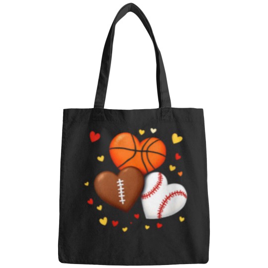 Discover Womens Heart Football Basketball Baseball Valent Bags