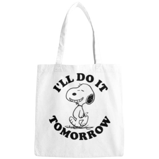 Discover Snoopy I'll Do It Tomorrow Bags