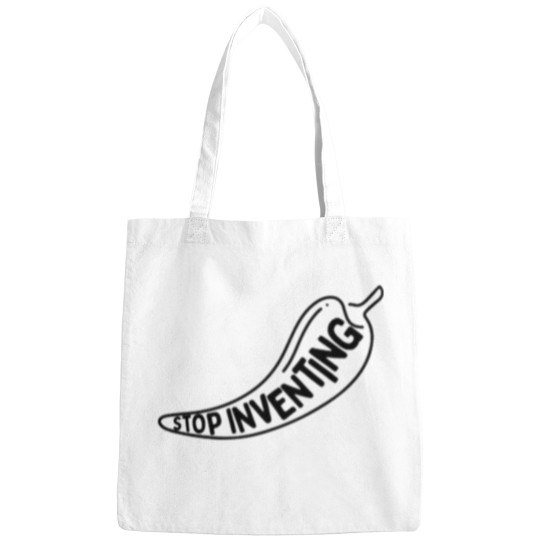 Discover Stop Inventing - Blacks Logo Bags