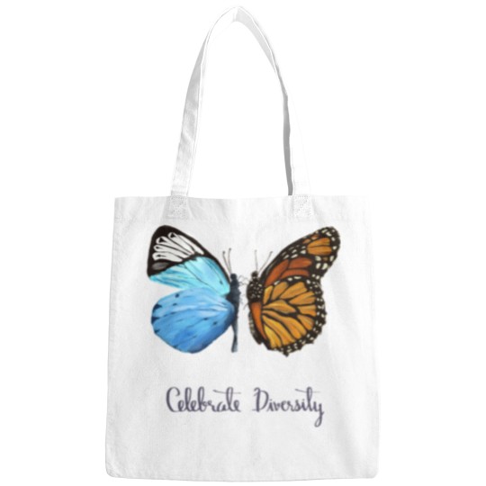 Discover Celebrate Diversity Monarch and celestes Butterflies Fitted V-Neck Bags