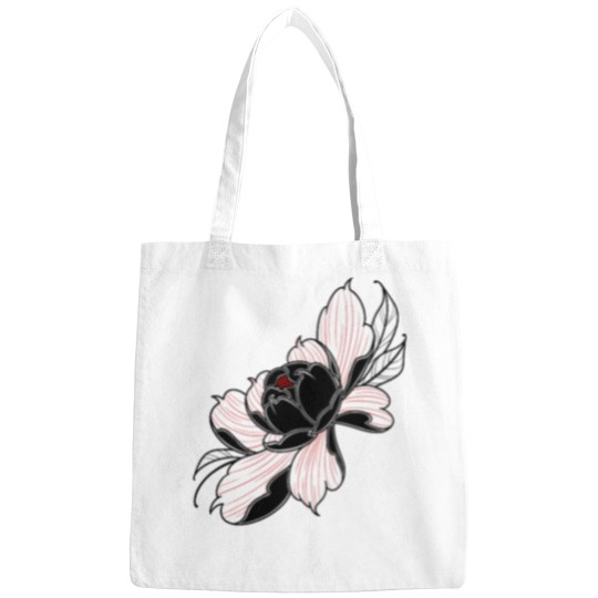 Discover peony Flower Red and Blacks Bags
