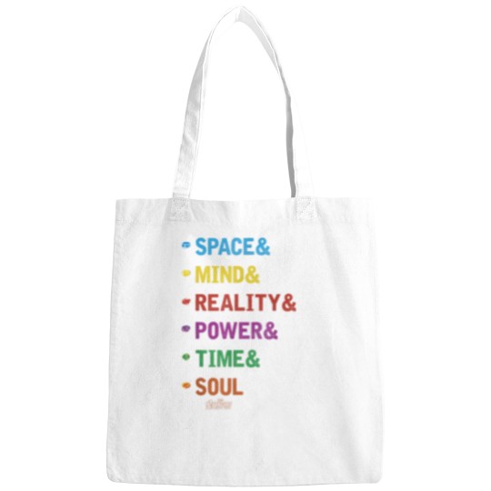 Discover Infinity wars Stones rainbows Text Bags