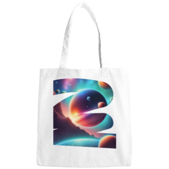 Discover Planets color in spaces Art Print - Galactic Dreams Radiant Planets in the Cosmos Bags