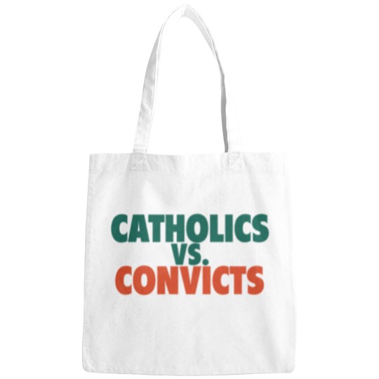 Discover Catholics Vs. Convicts Retro 1988 Football Game Bags