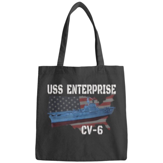 Discover USS Enterprise CV6 Aircraft Carrier Veterans Day Father Day Bags