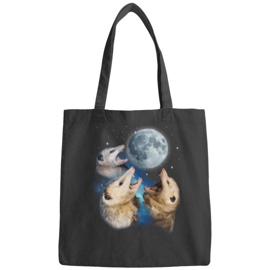 Discover Three Possum Howling At Moon - Funny Opossum Lovers Costume Bags