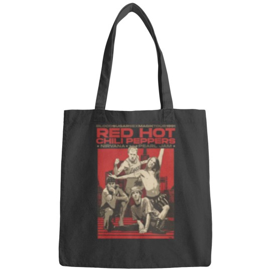 Discover Vintage RHCP Tour 1991 Bags, Red Hot Chili Peppers Rock Band 2023 Bags