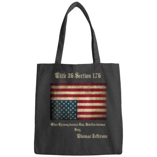 Discover American Flag Distress Upside Down Thomas Jefferson Patriot Bags