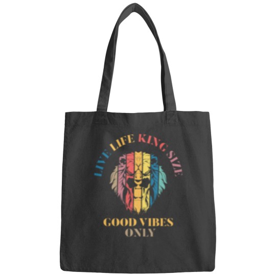 Discover LIVE LIFE KING SIZE GOOD VIBEZS ONLY, LION KING Bags