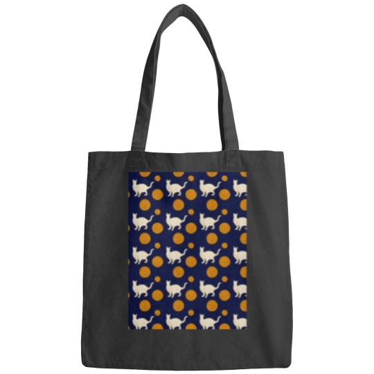 Discover White Cat Orange Polka Dots - Matisse-esque Graphic Bags