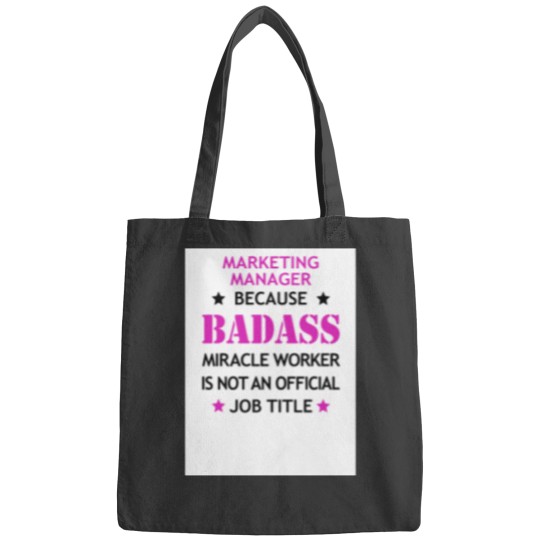 Discover Marketing Manager Badass Funny Birthday Christmas Gift Relaxed Fit Bags