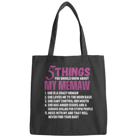 Discover 5 Things About My Grandma Family Tee Bags
