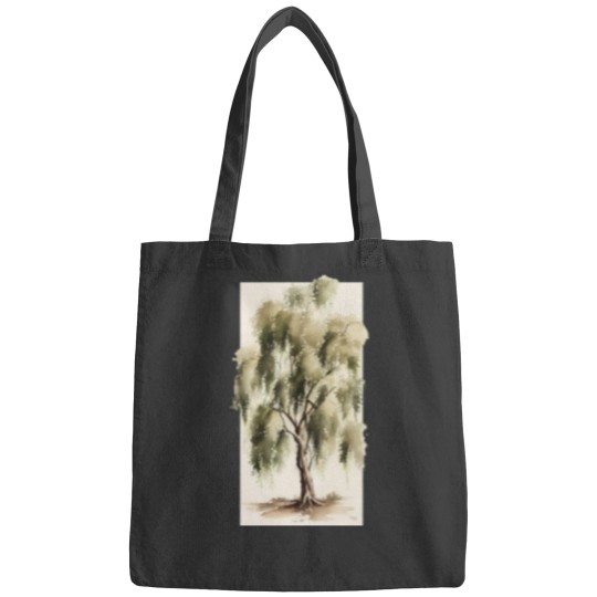 Discover Graceful Willow Tree Watercolor Art for s and s Active Bags