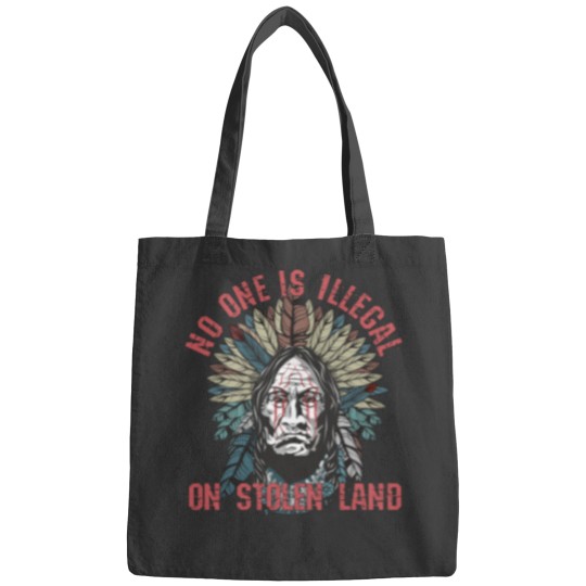 Discover No One Is Illegal On Stolen Land American Indian Feather Headdress Bags