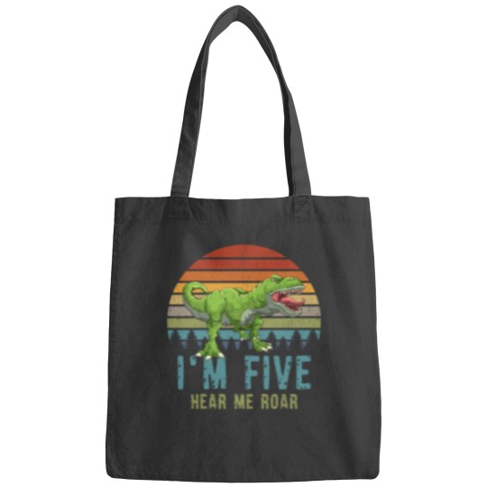 Discover Im Five Hear Me Roar TRex Dinosaur 3. Birthday Bags