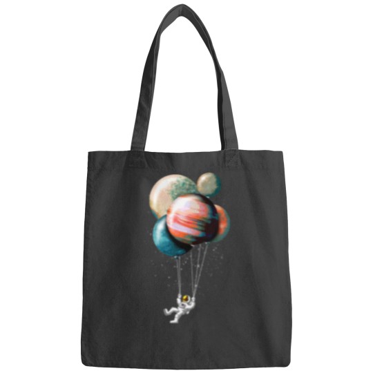Discover Cute Spaceman with Balloon Planets Essential Bags