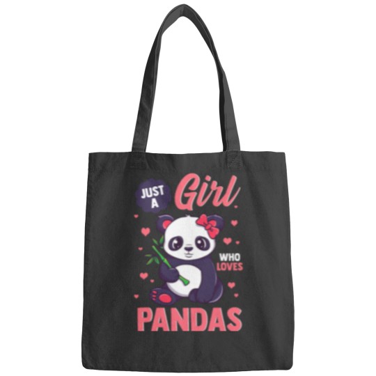 Discover Panda Shirt For Girls Cute Gift Just A Girl Who Loves Pandas Bags