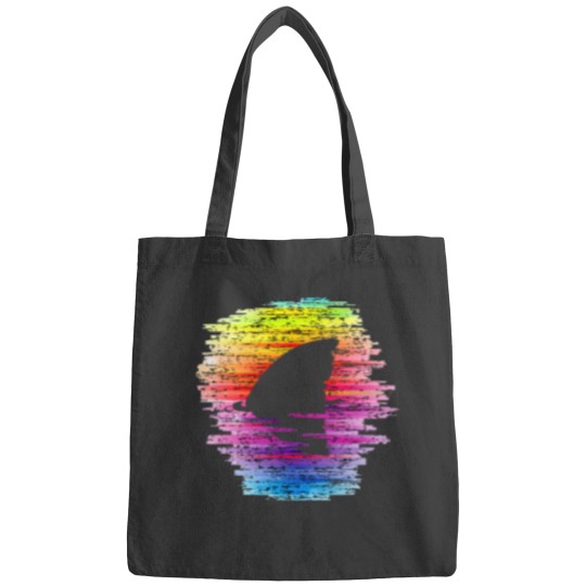 Discover Rainbow Waters Shark Fin Awareness TShirt Bags