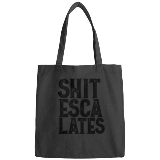 Discover Shits Escalates Black Font Variant Bags