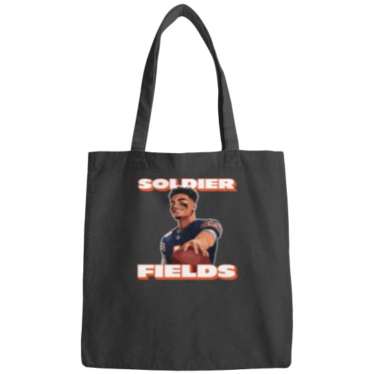 Discover Soldier Fields, Justin Fields, Chicago Bears Bags