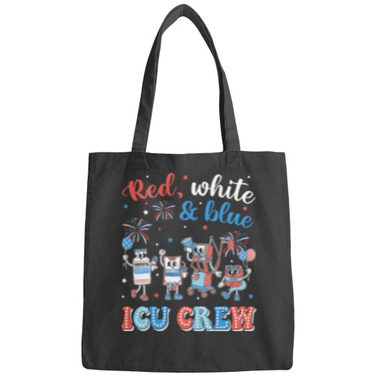 Discover Icu Nurse 4th July Independence Day Red White Blue Icu Crew Bags
