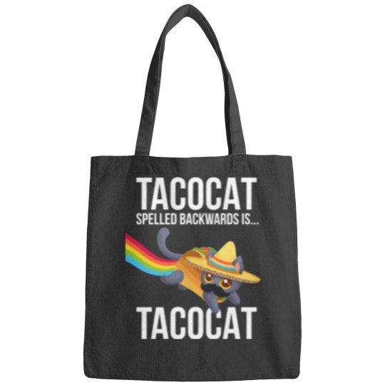 Discover Taco Cat Spelled Backwards Palindrome Funny Cat Bags