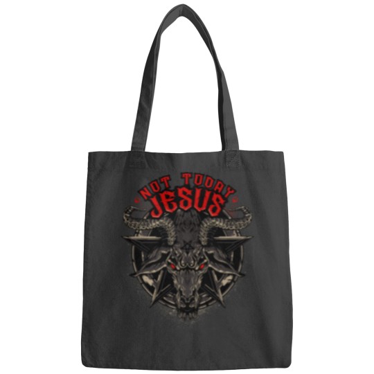 Discover Not Today Jesus Funny Satanic Athesist Tees Bags