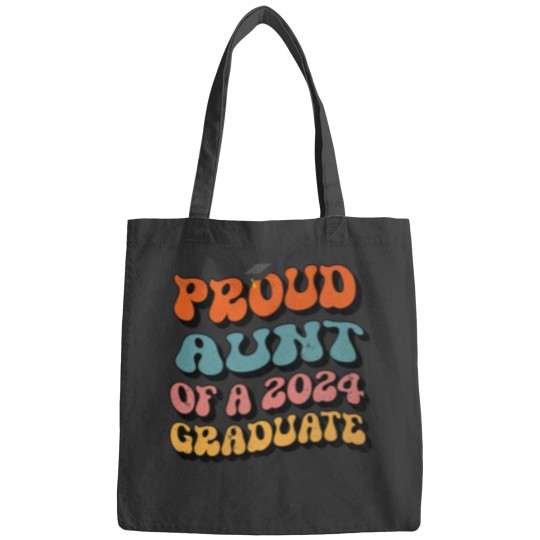 Discover Proud Aunt of a 2024 Graduate Groovy Senior Graduation 24 Bags