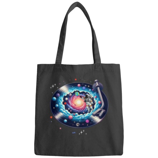 Discover Cosmic Sound, galaxy in a vinyl record Classic Bags