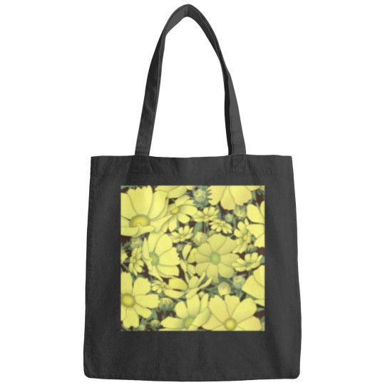 Discover Tossed Yellow Cosmos on Coffee Brown Half-Drop Repeat 5748 Classic Bags
