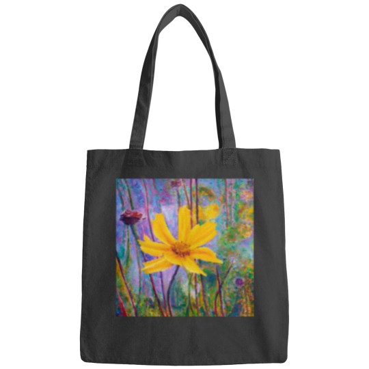 Discover Yellow Flower oil on canvas - Sunday by kri8mor (Galina Nikita) Premium Bags