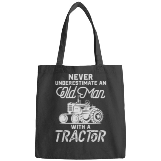 Discover Never Underestimate An Old Man With A Tractor Funny Farmer Bags