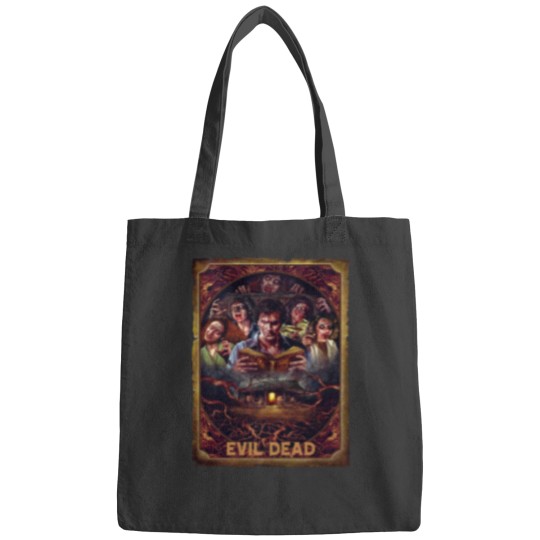 Discover Movie Art, Evil Dead Necronomicon by Peter Panyis, Black Cotton Mens Bags