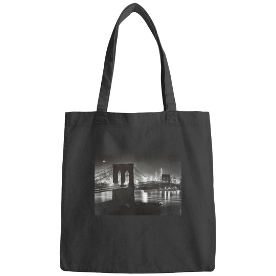Discover 1940 Bridge and New York City Night Scene Bags