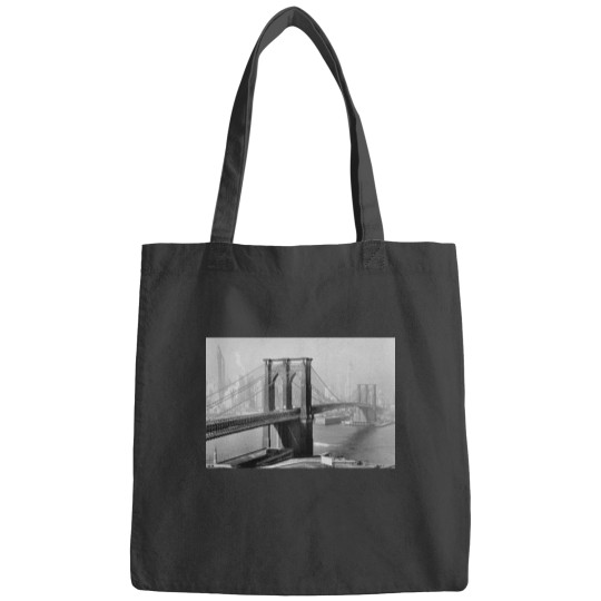 Discover 1940_s Bridge Black and White Daytime Photograph Bags