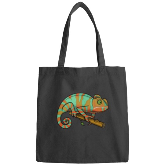 Discover Blue and orange chameleon Bags