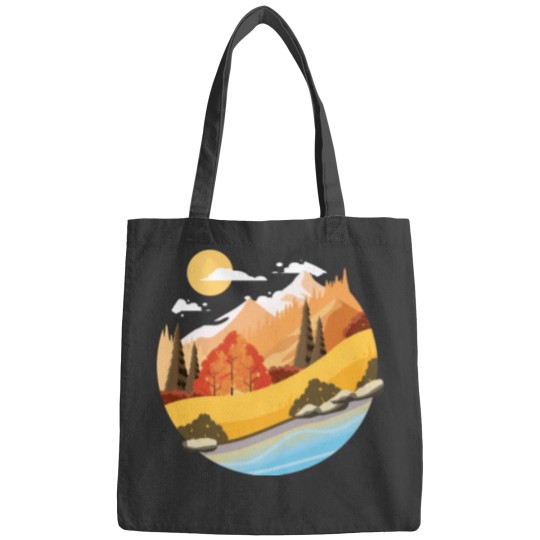 Discover Mountain Vibes Unisex V Neck Bags