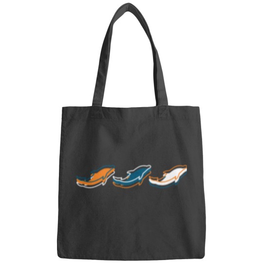 Discover miamis Dolphins patterns - Teal Background Bags