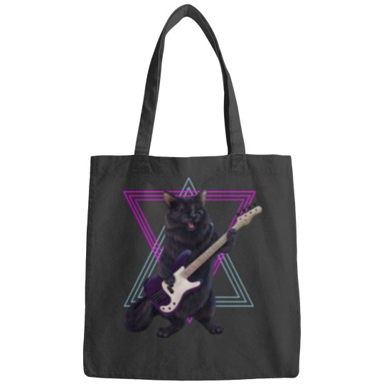 Discover Cat playing bass guitar Bags