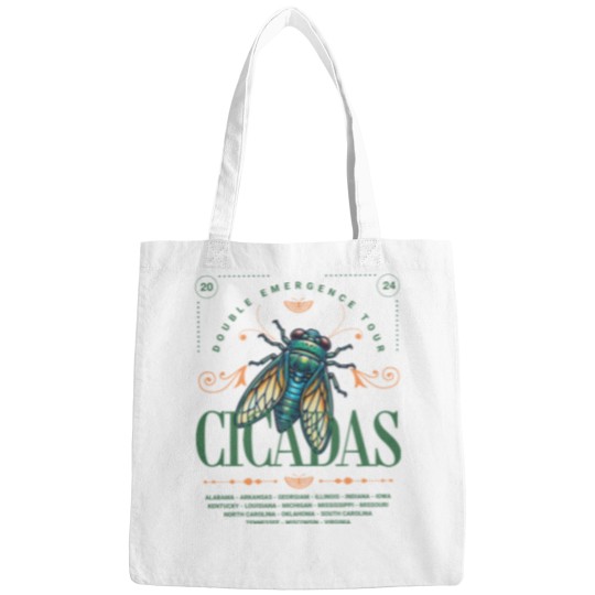 Discover Cicada 2024 Summer Tour  Bags, Funny Double Emergence Unisex Cicada Bags