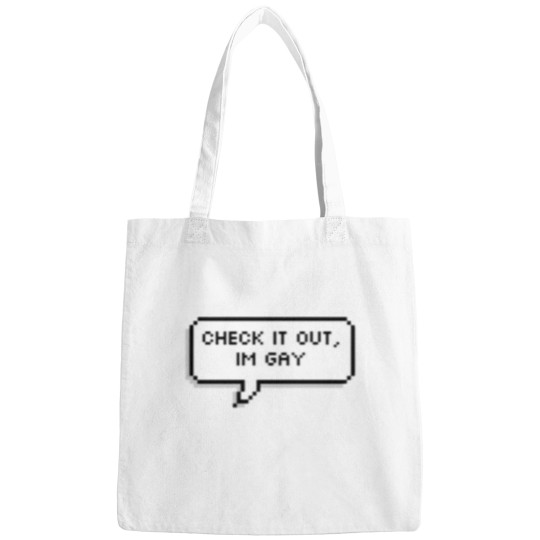 Discover Check it out I’m gay (Ragh Barkrock) Bags