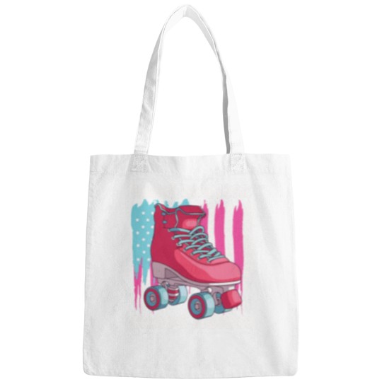 Discover 80s Roller Skate American Flag Cartoon Bags