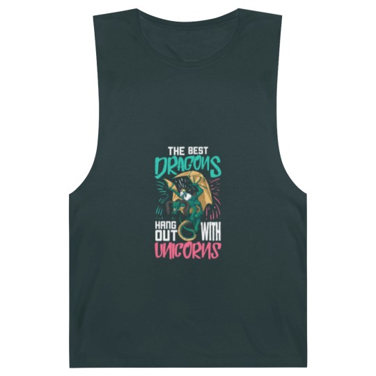 Discover The Best Dragons Hang Out With Unicorns Gift For A Barnard Tanks