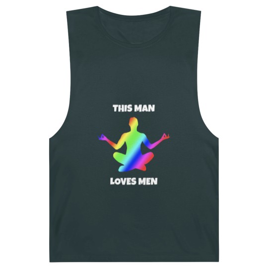 Discover This Man loves Men rainbow colors gay men Barnard Tanks